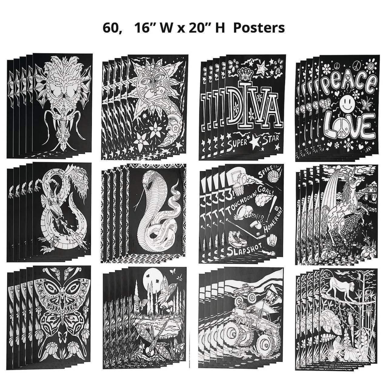 S&S® Worldwide 16" x 20" Velvet Art Poster, 60ct.
